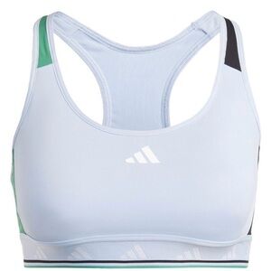 Adidas Light Blue Racerback Sports Bra with Green & Black Trim